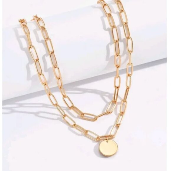 14K Gold Filled Paper Clip Gold Filled Necklace - Picture 3 of 4